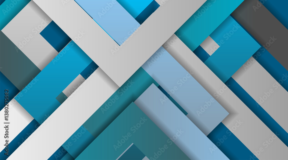 Poster blue grey geometric stripes abstract material paper tech background. concept vector design