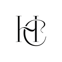 HC monogram logo design letter text name symbol monochrome logotype alphabet character simple logo