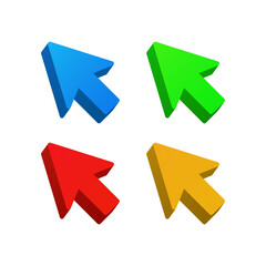 Colorful cursor icon set.