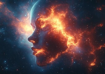 Supernova Explosion Cloud Nebula in Space with Vibrant Colors and Electric Lightning Effects