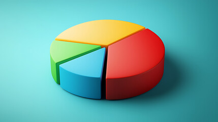 Obraz premium A colorful pie chart is shown on a blue background