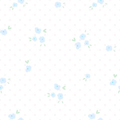 seamless floral pattern polka dot background