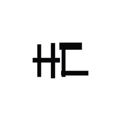 Fototapeta premium HC monogram logo design letter text name symbol monochrome logotype alphabet character simple logo