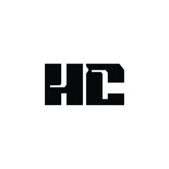 HC monogram logo design letter text name symbol monochrome logotype alphabet character simple logo