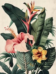 Botanical image of plants and flowers.