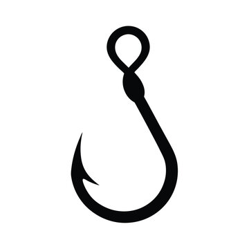 recommend clip art: Simple Fishing Hook Silhouette Design for Angling.