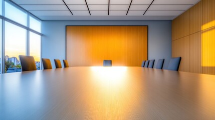 Serene Modern Conference Room with City View