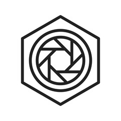 Hexagonal Diaphram icon vector image. Suitable for mobile apps, web apps and print media.
