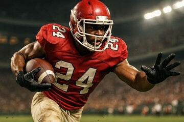 Dynamic football player action