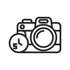 Timer on Camera icon vector image. Suitable for mobile apps, web apps and print media.