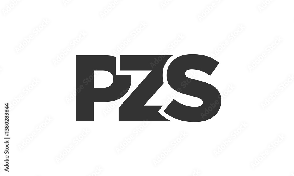 Poster pzs logo design template with strong and modern bold text. initial based vector logotype featuring s