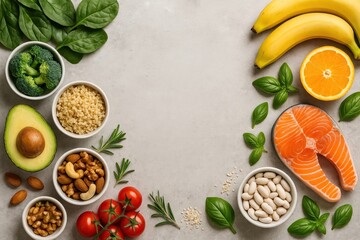 Healthy balanced food ingredients.