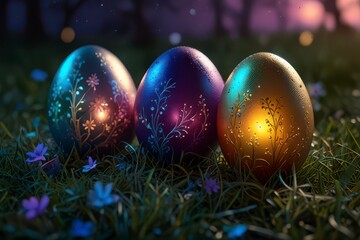 Pastel easter egg trio wildflower.