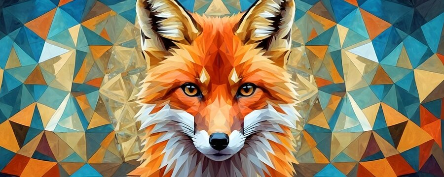 Geometric Fox: Abstract Polygonal Wildlife Art