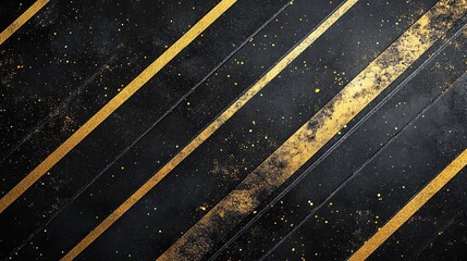 Dark Wooden Planks with Golden Stripes Creates Modern Abstract Background