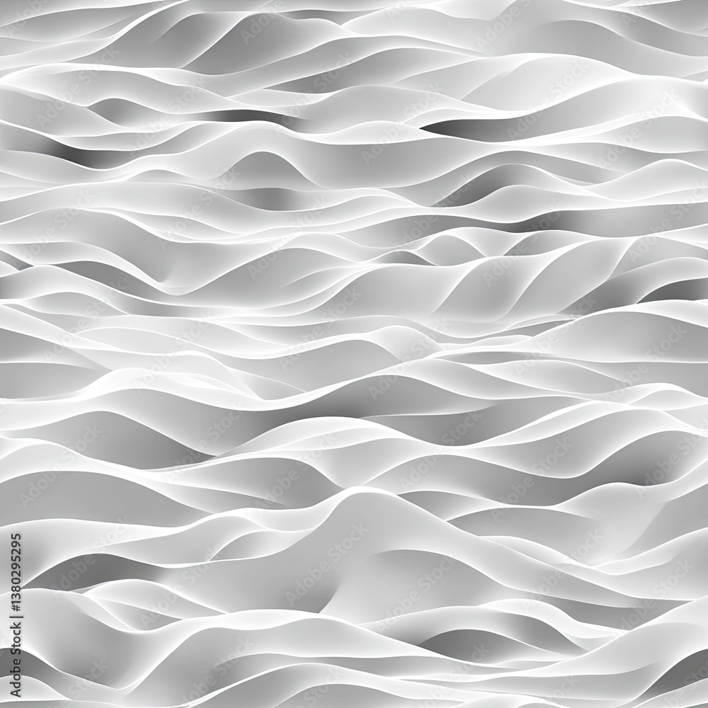 Poster close-up details reveal a dynamic landscape of dots and lines, creating a futuristic fabric-like eff