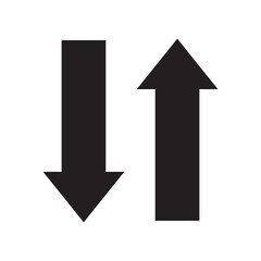 Internet data icon arrow symbol. Up and down arrow icon, Recycling, exchange, left and right and direction sing, up and down symbol arrow icon in transparent background. Vector illustration.