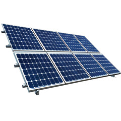 Solar panel system isolated on Transparent background showcasing modern renewable energy technology, Solar panel on aisolated on PNG background