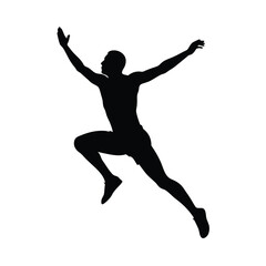 Dynamic Leaping Man Silhouette Design.