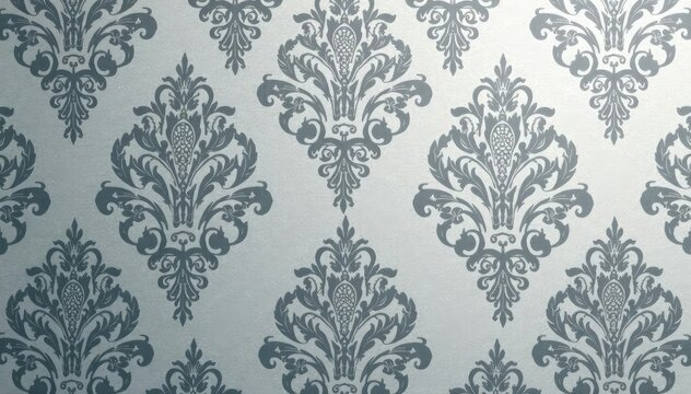 Subtle gray damask pattern with a repeating leaf motif , gray, graphics, design