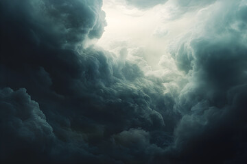 Majestic Updraft of Nature: A Dramatic Dance of Light and Shadow in a Towering Storm Cloud