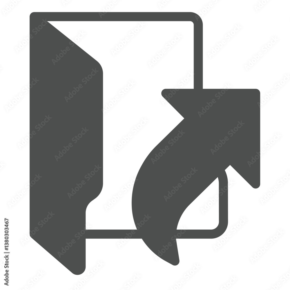 Poster folder with shortcut solid icon, windows pack concept. vector graphics. linked folder sign on white 