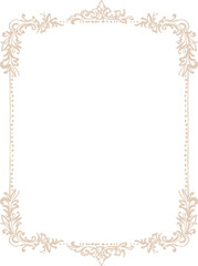 Whimsical graceful frame in regency style. Perfect for a Bridgerton-inspired wedding design (aesthetic, whimsical line art style). Monochrome digital illustration.PNG