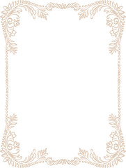 Whimsical graceful frame in regency style. Perfect for a Bridgerton-inspired wedding design (aesthetic, whimsical line art style). Monochrome digital illustration.PNG