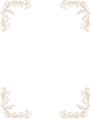 Whimsical graceful frame in regency style. Perfect for a Bridgerton-inspired wedding design (aesthetic, whimsical line art style). Monochrome digital illustration.PNG