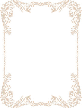 Whimsical graceful frame in regency style. Perfect for a Bridgerton-inspired wedding design (aesthetic, whimsical line art style). Monochrome digital illustration.PNG