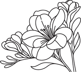 elegant line flower SILHOUETTE 