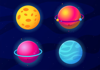 Colourful planets in the solar system