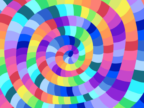 Rainbow color spirl shape psychedelic background