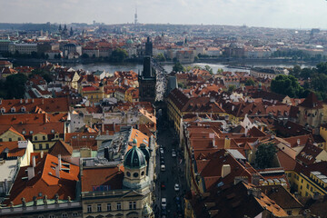 Obraz premium beautiful view of Prague from a high tower