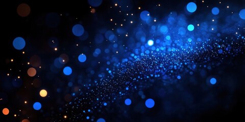 Glowing Blue Fiber Optic Lights Abstract Digital Art Background