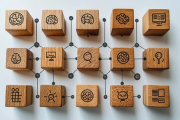 Team Brainstorming and Success Planning Icons in a Minimalist Composition for Business Strategy and Collaboration