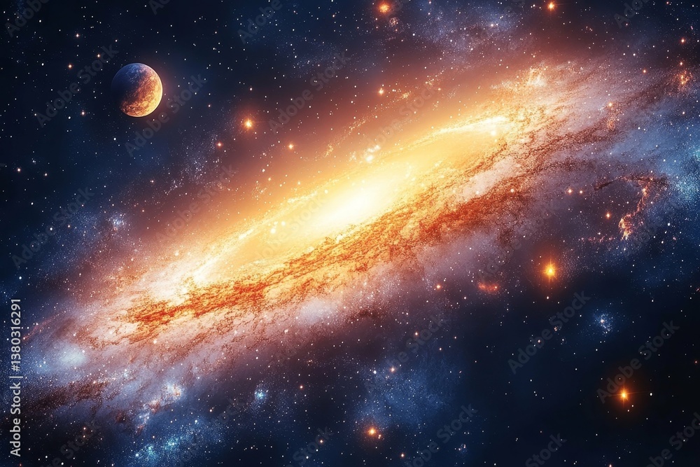 Wall mural awe-inspiring galaxy in deep space