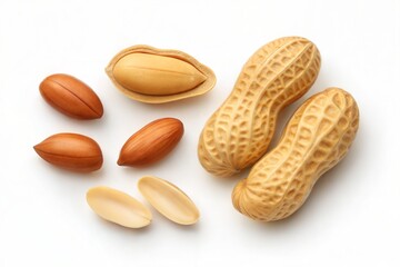 High-Quality Image of Peanuts Shelled and Unshelled