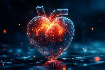 Heart Anatomy Digital Art - A Glowing Heart Structure
