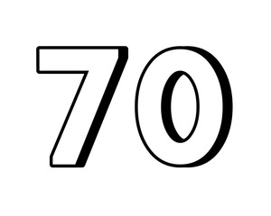 Stylized white number    on transparent background, with a bold, 3D appearance and shadow effects for added depth and dimension for design elements