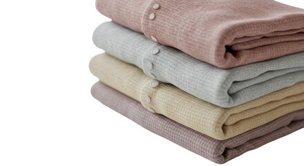stack of baby clothes with different colour 