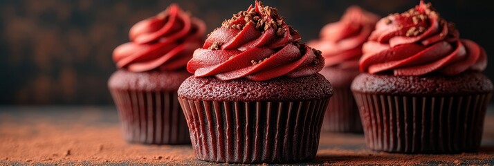 Delicious Red Velvet Cupcakes with Chocolate Sprinkles