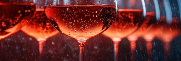 Ros� Wine Glasses in the Rain - Romantic and Refreshing
