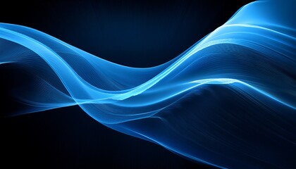 Obraz premium modern abstract design featuring a dynamic blue wave of light against a deep dark backdrop