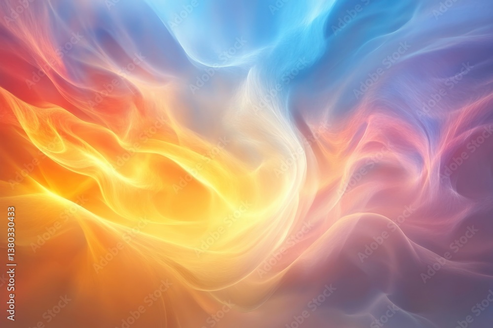 Poster abstract colorful swirls create a beautiful gradient of warm and cool tones in soft light