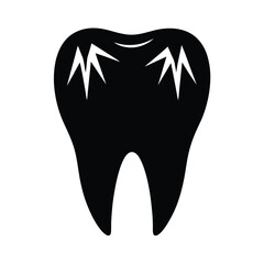 Stylish Tooth Icon.