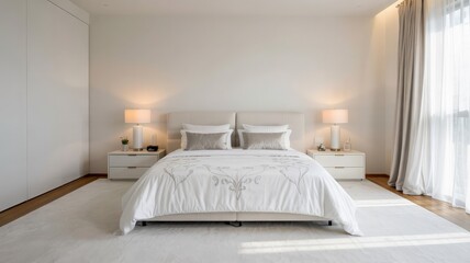 Modern Minimalist Bedroom Design with Natural Light and Cozy Atmosphere