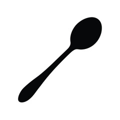 Simple Black Spoon Icon.