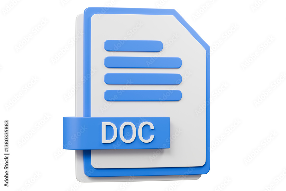 Poster 3d file doc icon. minimal word document icon. document form. business work company icon concept. 3d 