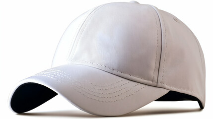 Fototapeta premium White baseball cap, studio shot, plain background, apparel mockup